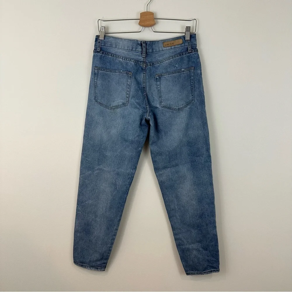 Blank Paige Distressed Blue Jeans Straight Slim Leg Size Medium Women's
